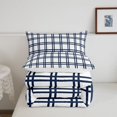 thumbnail image 5 of Manfei Checkered Art Queen Comforter Set,Geometric Plaid Comforter Sets Queen,White Navy,Reversible,3-Piece,1 Comforter and 2 Pillowcases,3-Piece,1 Comforter and 2 Pillowcases, 5 of 7