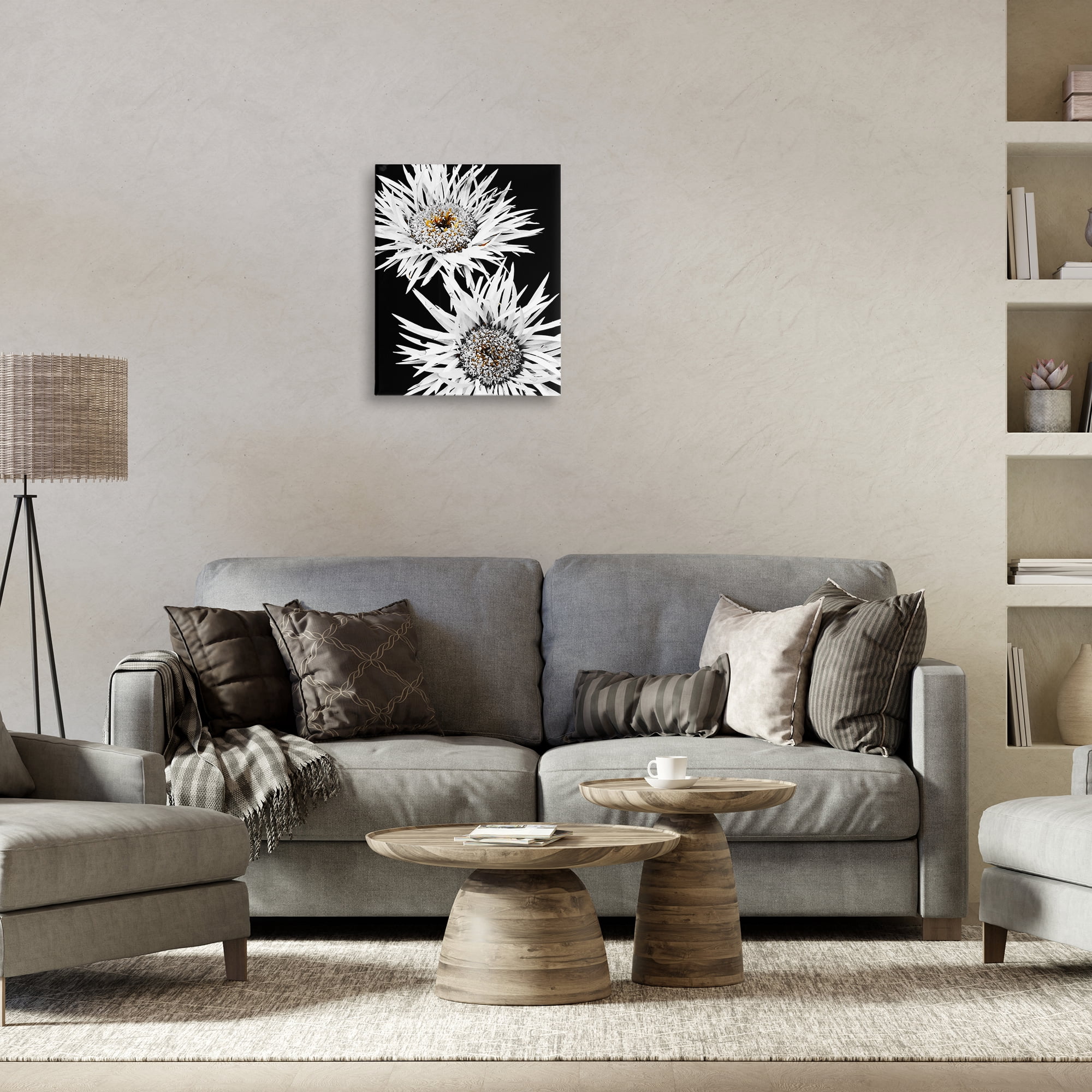 Stupell Industries Bold Contrast Flower Buds Plants & Flowers Painting Wrapped Canvas Art Print Wall Art, 16 x 20