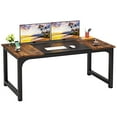 thumbnail image 2 of LITTLE TREE 63 Inch Large Executive Computer office desk, Brown+Black, 2 of 4