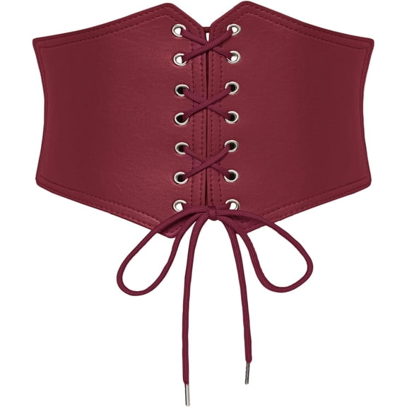 Zhengup Corset Belt for Women Elastic Lace-up Leather Waist Belt