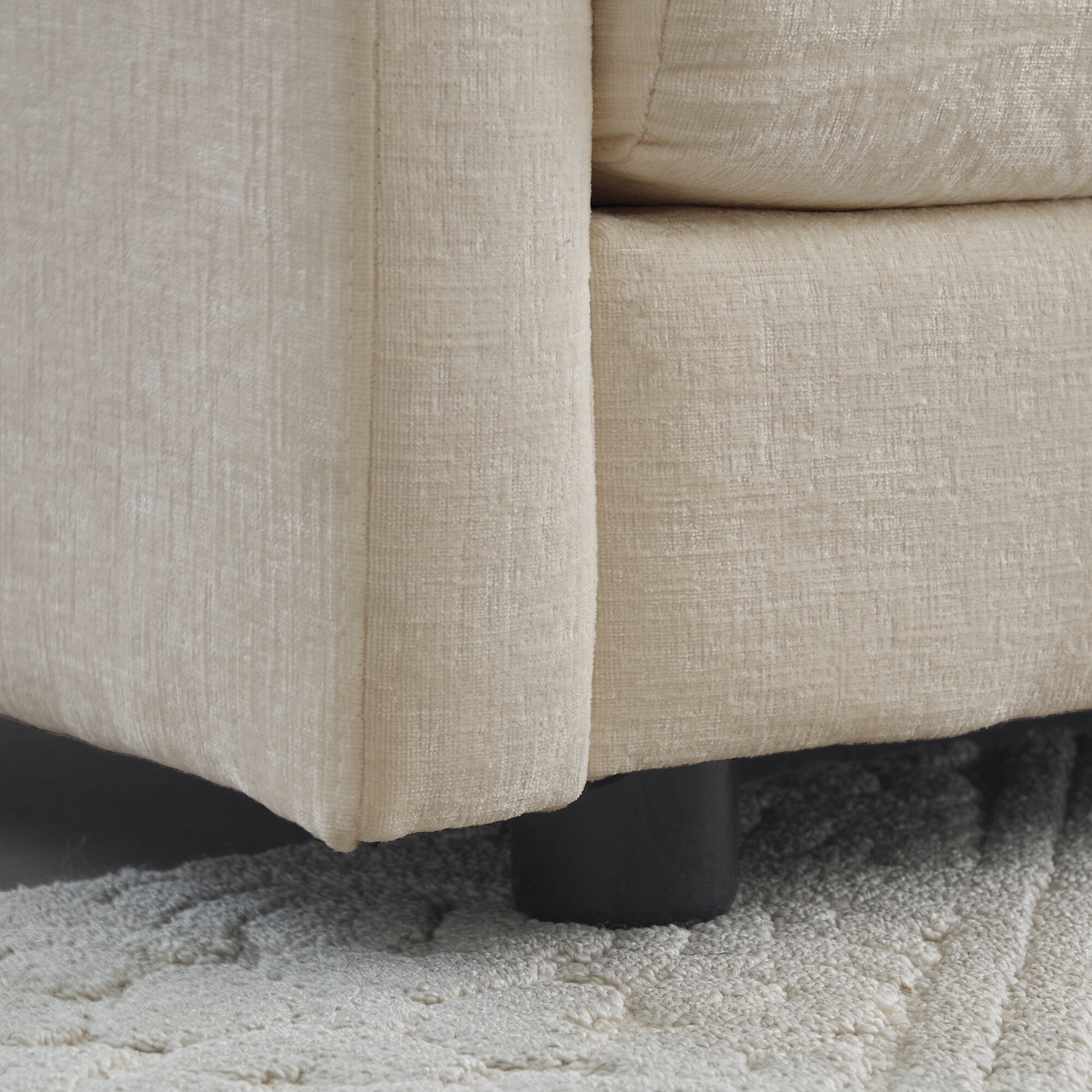 Ottomans With Storage Chenille Fabric Ottomans Footrest to Combine with 2 Seater Sofa, 3 Seater Sofa and 4 Seater Sofa, Beige,Large Ottomans