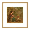 thumbnail image 1 of Frederick Goodall Mother And Children 1851 Painting 8X8 Inch Square Wooden Framed Wall Art Print Picture with Mount, 1 of 4