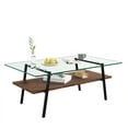 thumbnail image 3 of Smilegend Rectangle Coffee Table, Tempered Glass Tabletop with Transparent Glass, Durable Construction and Sturdy Support for a Sleek and Stylish Design, 3 of 8