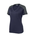 thumbnail image 5 of Sport-Tek Ladies PosiCharge Competitor Sleeve Blocked Neck Tee-4XL (True Navy/ Iron Grey), 5 of 6