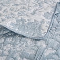 thumbnail image 6 of Greenland Home Fashions Patchwork Toile Blue Reversible Jacquard Woven Coverlet Set, Adult, 3-Piece Full/Queen, 6 of 7