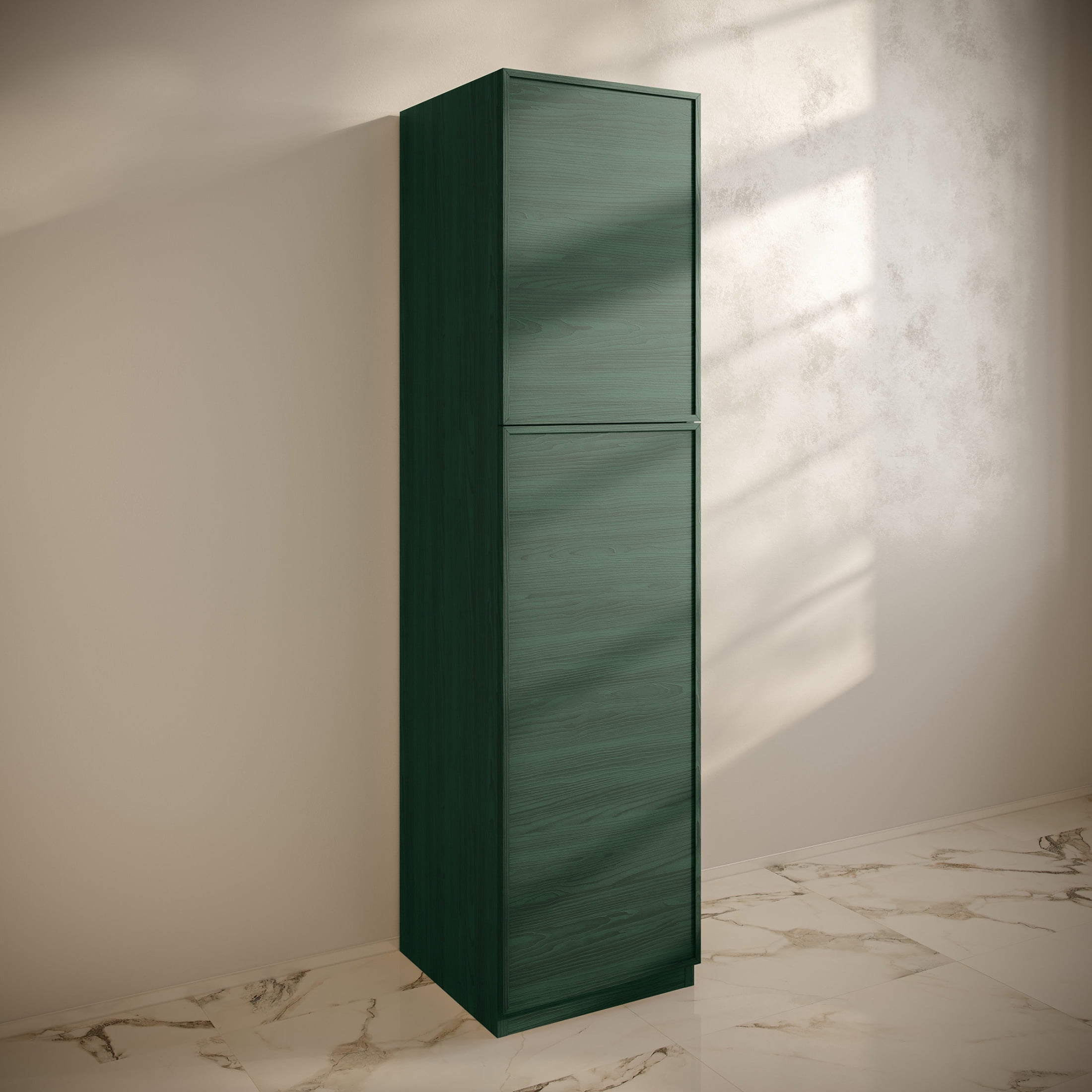 St. Tropez 15 x 15 x 60 Freestanding Linen Cabinet in Green Oak