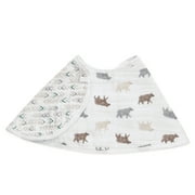 aden + anais 100% Cotton and Muslin Burpy Drool Baby Bib, Bear, 1pk, Boys