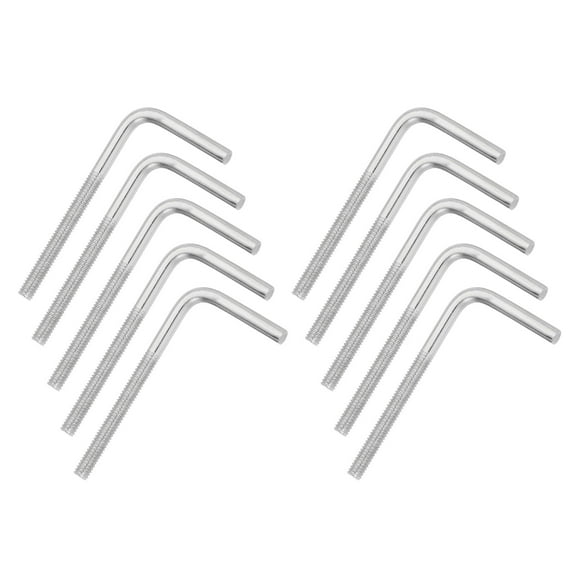 Uxcell M4x50mm 7/L-Shaped Right Angle Bolt Screw, 304 Stainless Steel L Shape Foundation Bolt Long Square Bend Screw, 10 Pcs