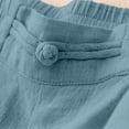thumbnail image 4 of NMMUED 2 Piece Linen Set for Women 3/4 Sleeve Embroidered Tops and Pants Linen Pants Set for Women Boho Peasant Blouses Wide Leg Pants Loose Fit Gauze Matching Set Light Blue XL, 4 of 9