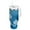 Abstract Blue and White Butterfly, variant on 40 oz Insulated Stainless Steel Tumbler Double Wall Stainless Steel Tumbler with 2-Way Drinking Watercolor Powder Blue Pattern