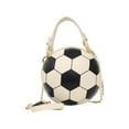 thumbnail image 2 of Kuntesetty Elegant Football Shaped Cross Body Bag Purse Wallet PU Shoulder Bag for Shopping White, 2 of 9