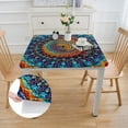 thumbnail image 2 of HAOXIT  Bohemian Mandala Pattern Tablecloth Rectangle Colorful Vintage Polyester Table Cloth Large Square Table Cover for Dining Kitchen Party  52*52, 2 of 7