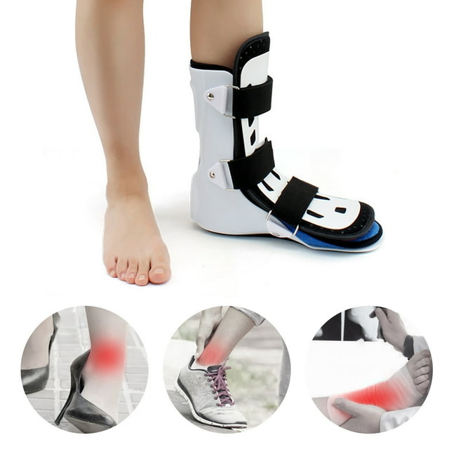 Adjustable Size, Washable Liner, Breathable Holes Ankle Brace with Removable Front Guard, Straps for Broken and Sprained Feet