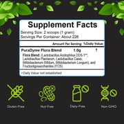 PuraDyme LiyfBiotic Probiotic Powder, Digestive Supplement for Adults (8oz)