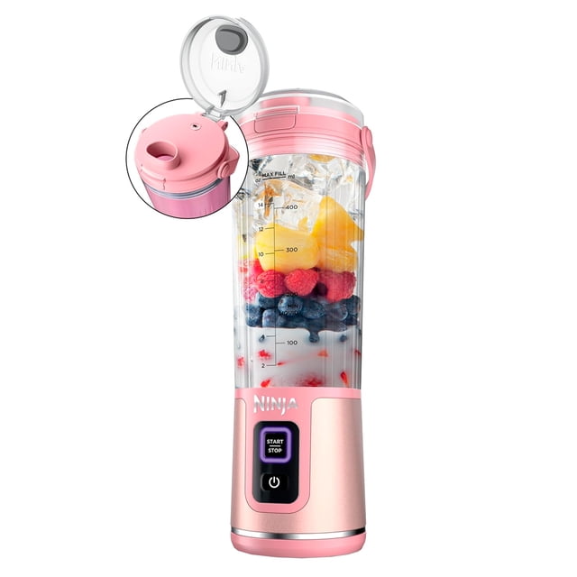 Licuadora Portátil Ninja Blast 532ml Rosa Recargable USB Reacondicionada