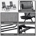 thumbnail image 2 of Newboti Furniture Zero Gravity Chair Set with Side Table, Folding Reclining Chair with Cupholders & Pillows, Adjustable Lounge Chair for Pool, Backyard, Lawn, Beach, Gray BN.1447, 2 of 10