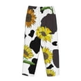 thumbnail image 5 of Disketp Black Cow Print Print Women'S Comfy Pajama Pants Casual Drawstring Palazzo Lounge Wide Leg Pants, 5 of 9