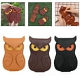 thumbnail image 2 of Owl-Shaped Guitar Pick Holder: Stylish Leather Case With 18 Slots For Musicians Brown, 2 of 9