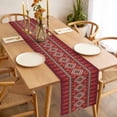 thumbnail image 3 of Table Runner 48 Inches Long for Kitchen Dining, Red Retro Boho Dresser Scarf Farmhouse, Dining Table Decorations for Wedding/Parties, Vintage Ethnic Tribe Abstract Art 13 x 48 In, 3 of 8