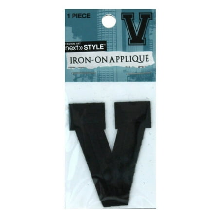 Single Embroidery Letter V Black