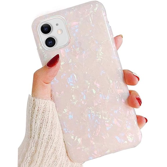 iPhone 11 Case, Luxury Pearly-Lustre Sparkle Bling Design Translucent Clear Soft TPU Silicone Back Protective Phone Case Cover for Girls Women for Apple iPhone 11 6.1 inch (Colorful)