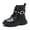 Black, variant on Ankle Boots for Girls Lace up Buckle Combat Boots Winter Classic Walking Outdoor Shoes(Black,36)