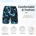 thumbnail image 5 of Lsque Mens Swim Trunks Lightning Pattern - Bathing Suit Compression Liner - Beach Swim Shorts Swimwear - (S-3XL) - Stretch Quick Dry -XX-Large, 5 of 9