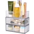 thumbnail image 2 of Makeup Organizer with Drawers 3 Layer Cosmetic Display Case with Detachable Divider Stable Cosmetic Storage Box with Non-Slip Pad Clear Vanity Storage Organizer for Home Bedroom Bathroom, 2 of 10