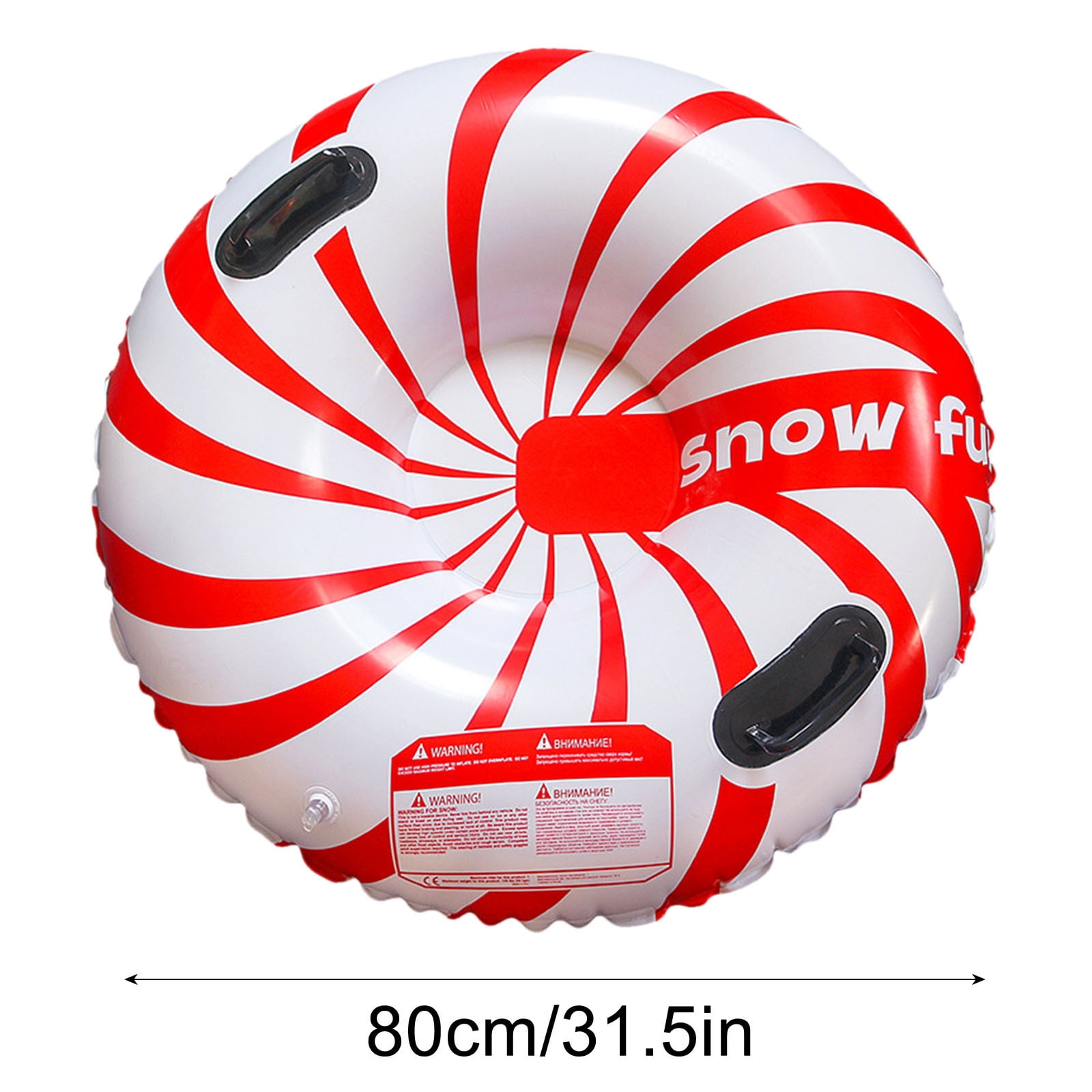A 32 Inch Inflatable Snow Tube For Kids Winter Heavy Duty Sled For Adults Outdoor Snow Sliding
