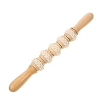Uonlytech Massaging Stick Khaki Wood Therapy Roller Body Massaging Tool 1Set
