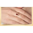 thumbnail image 4 of Double Halo 1.75 Carat 8x6mm Oval Shape Red Ruby And Moissanite Diamond Engagement Ring in 10k Yellow Gold, 4 of 5