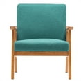 thumbnail image 5 of Upholstered Accent Chair, Armrest Accent Chair with Solid Wood Frame, Farmhouse Lounge Chair Reading Chair Lounge Chair for Living Room, Bedroom, Home Office, Weight Capacity 400 LBS, Emerald, 5 of 7