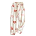 thumbnail image 4 of Sakmal Jogger Sleep Pants for Women Winter Flannel Fleece Pajama Bottoms Fuzzy White Sleep Pants for Women with Pockets, 4 of 5