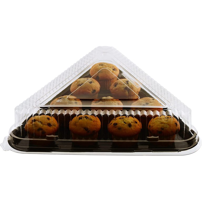 4 10 x 14 Rectangle Serving Trays with Lid, Plastic Tray and Lid Large  Plastic Party Platters with Clear Lids White Catering Trays, Serving Trays