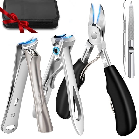 Toenail Clippers for Seniors Thick Toenails, Large Toe Nail Clippers for Men Thick Nails with Wide Opening, Sharp Heavy Duty Ingrown Toenail Clippers Nail Cutter Long Handle with Slanted Blade