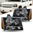 thumbnail image 7 of For 2007-2014 Chevy Suburban Tahoe Avalanche Black Amber Corner Headlights Sets, 7 of 7