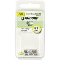 Jandorf 60671 GDA Ceramic Tube Fuse, 6.3 Amp