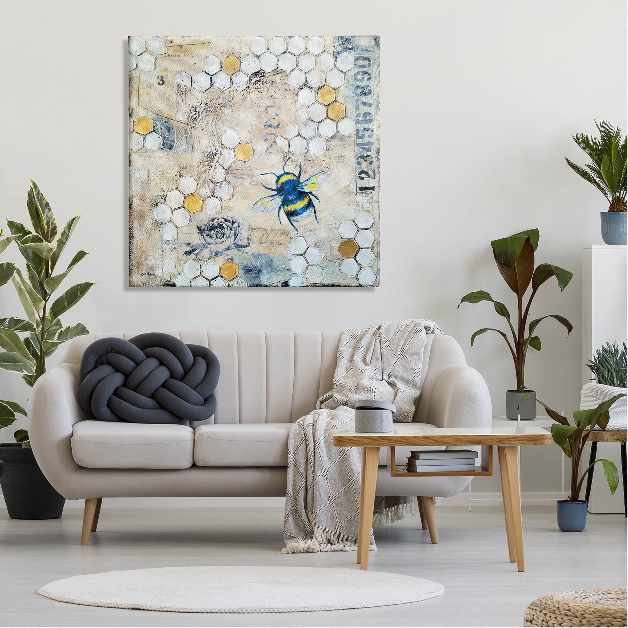 Stupell Industries Urban Beehive Pattern Bug Collage Graphic Art Gallery Wrapped Canvas Print Wall Art, Design by Britt Hallowell
