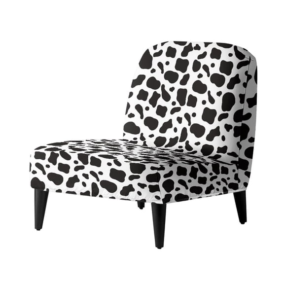 HELLHERO Black and White Leopard Print Non Slip Armless Accent Chair Washable Cover with Stain Protection, Dustproof Armless Accent Chair Protector