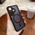 thumbnail image 4 of New Strong Shockproof Protect Phone Case for iPhone 16 15 14 13 12 11 Pro Max 16 Plus Translucent Matte Magsafe Magnetic Cover Black For iPhone 11 Pro, 4 of 6