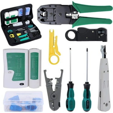 13 in 1 portable LAN repair kit, computer maintenance cable tester with crimping pliers