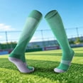 thumbnail image 4 of Kids Soccer Socks Stretchy Knee High Tube Colorful Football Athletic Team Socks for Boys Girls Green One Size, 4 of 5