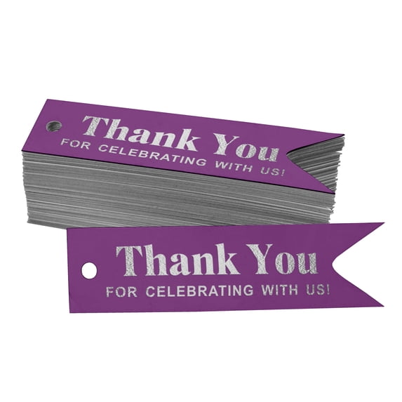 Inkdotpot Thank You For Celebrating With Us Bridal Shower Bottle Tag Real Silver Foil Favor Hang Tags Pack Of 100