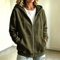 thumbnail image 6 of Edvintorg Women's Jackets Loose Zip up Long Sleeve Coat Fall Winter Casual Hooded Outerwear with Pocket Women's Clothes S-2XL Army Green, 6 of 9