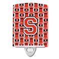 thumbnail image 1 of Carolines Treasures CJ1067-SCNL Letter S Football Scarlet & Grey Ceramic Night Light, 1 of 1