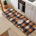 thumbnail image 5 of Orange and Black Plaid Christmas Snowflake Pattern Kitchen Rug Mat,Kitchen Runner Rugs Non Skid Washable,Decorative Kitchen Floor Mats for Kitchen,Sink,Laundry,17"x47.2", 5 of 7