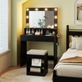 thumbnail image 2 of Gymax Vanity Desk Set w/ Mirror & Lights 31.5'' Small Makeup Table for Bedroom, 2 of 10
