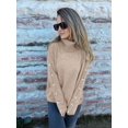 thumbnail image 5 of Women'S Oversized High Neck Chunky Pullover Sweaters Cowl Neck Long Sleeve Winter Slouchy Loose Knit Sweaters Khaki XXXL, 5 of 8