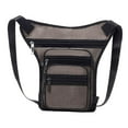 thumbnail image 3 of Mochila cruzada de tela Oxford con correa para la pierna para hombres y mujeres Caqui, 3 of 9