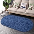 thumbnail image 6 of TWINNIS Super Fluffy Oval Area Rugs for Bedroom Living Room Nursery Room,2.6'x5.3',Navy, 6 of 7